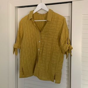 Ellison boutique brand cotton tie sleeve blouse